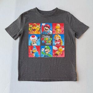 Official Nintendo Super Mario Bros. Movie Tee Size L Gray w/Colorful Graphic